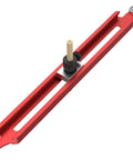 Dead On Aluminum Contour Gauge And Profile Scribe Tool With Snap Fit Pencil Holder For Bullseye Tracking showing a red aluminum layout tool.
