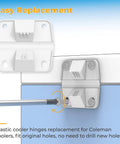 Cooler Hinges And Screws Replacement Set For Easy Cooler Repair, 4 Pack, Durable Plastic Components, Quick Install