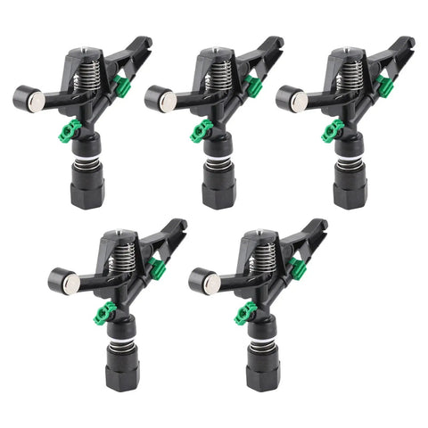 5-piece Adjustable Lawn Sprinkler Set With Rotating Angle Nozzles, Durable Female Thread Design, DIY Outdoor Irrigation Kit