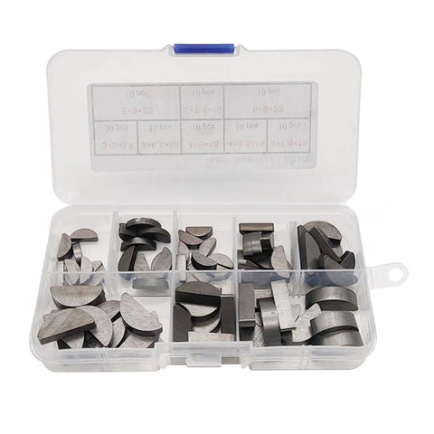 Pro Grade Engine Key And Half Moon Wedge Set In Storage Box Carbon Steel Spring Wedges For Quick Reliable Drives