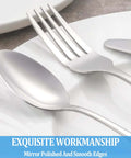 Big Value 16 Piece Dinner Spoon Set 7.3 Inch Tablespoons Premium Food Grade Stainless Steel Spoons with mirror finish on plate
