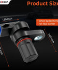 Heavy Duty Rear Center Abs Wheel Speed Sensor Straight Swap For Ford F150 F250 E150 E250 E350 Econoline Club Wagon Bronco close-up image showing dimensions