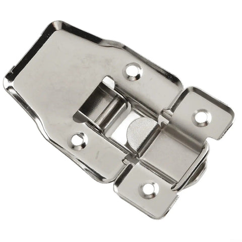 Beefy Iron Cabinet Catch And Latch Set For Suitcases Trunks And Toolboxes Twin Pack With Screws Modern Silver Hardware Close-Up