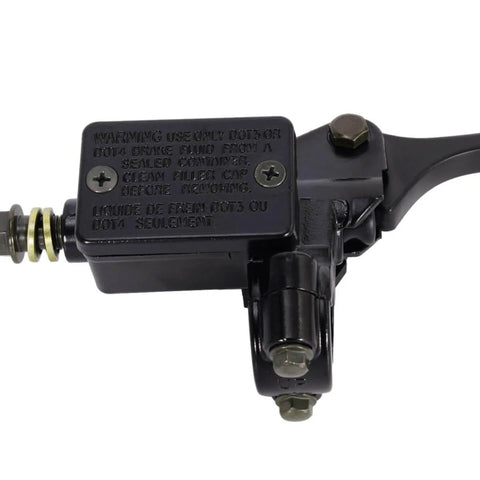 Front view of right hydraulic brake master cylinder for 50cc to 250cc dirt bikes ATVs and scooters replacement part