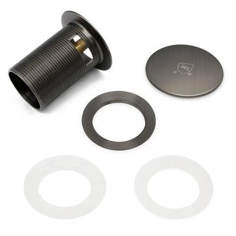 Pop Up Drain For Freestanding Bathtub In Space Gray With CUPC Certification Durable Copper Mechanism Easy Install No Clogs