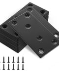 30 Pack 4x2 Inch Black Flat Mending Plates For Wood Repair Heavy Duty Stainless Steel Furniture Joint Connectors Includes Hardware stacked with screws