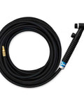 Handheld TIG Welding Torch Kit With Valve 25 Foot Mono Flex Braided Cable Air Cooled Diamond Grip Head WP-17V-25-MF Connector