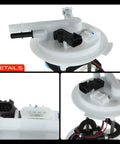 Rad Electric Fuel Pump Module With Built In Pressure Sensor, showing top view with wiring and connectors, designed for Chevy HHR 2009 to 2011.