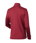 Back view of Maroon Womens Alpine Fleece Quarter Zip Jacket With Cozy Lining Four Way Stretch Contoured Slim Fit Easy Vent