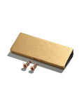 Brushed Gold Aluminum Alloy Concealed Drawer Pulls 2 Pack For Cabinets And Doors, 80mm Flat Finger Pull with screws