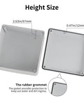 4 Pack PVC Junction Boxes 6 By 6 By 3 Inches IP65 showing lid and base height with rubber grommet detail for sealing.