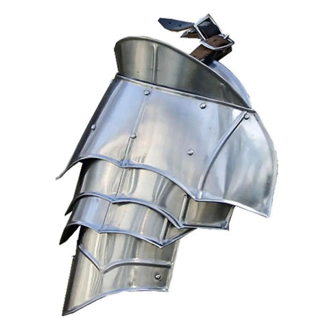 Beefy Steel Warrior Pauldron Set Medieval Shoulder Armor With Adjustable Leather Straps Two Pauldrons Included 18 Gauge Steel
