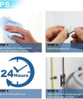 Tips for using Heavy-Duty Adhesive Cable Tie Mounts 400 Pack including surface cleaning and waiting period.