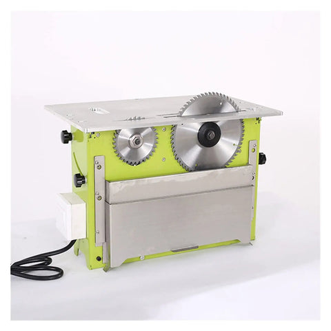 Knock Out Custom Builds Fast With This Portable Dust Free Desktop Composite Saw That Slides Through Wood Like Butter While Delivering Smooth Miters And Zero Shop Mess Daily, showcasing a compact green composite saw with stainless steel top.