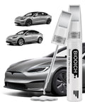 Exact Color Match Touch Up Paint Pen For Cars Chip And Scratch Repair Quick Silver Tesla PN00 Easy Blend alongside Tesla car images