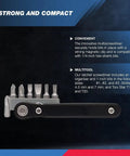 Ultra Compact Right Angle Ratchet Screwdriver Kit With 8 Bits Cr Steel Low Profile Mini Set Perfect For Tight Spaces And Precision Gear Repair Jobs, side view