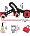 One Way Feeder Stock Guide With Anti Rebound Safety Push Block For Table Saws Featuring Adjustable Miter Sliders dimensions and parts.