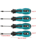 Real Deal Knockout Gear 4 Piece U Fork Spanner Screwdriver Kit With Magnetic CRV Steel Bits In M1.7 M2.0 M2.3 M2.6 Sizes, showing four screwdrivers.