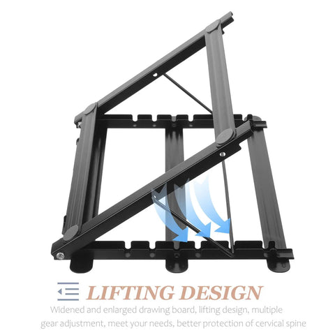Adjustable Light Tracing Box Stand with metal frame showing lifting design and multiple gear adjustments for artists and designers.