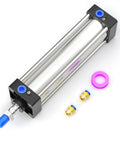 Beefy 4 Inch Bore 6 Inch Stroke Pneumatic Air Cylinder Double Acting Aluminum Body With PT1/2 Port, aluminum rod, industrial actuator