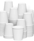 3 Oz White Paper Cups Set Of 600 For Espresso Tea Samples And Mouthwash Small Disposable Cups For Hot Or Cold Drinks At Home Office And Events Durable Reliable And Budget Friendly stacked neatly