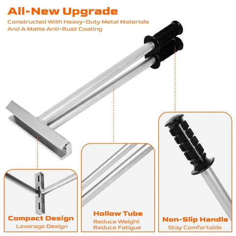 Two In One Hand Seamer Sheet Metal Tool with silver body, non-slip handle, and anti-rust coating for standing seam roofing.