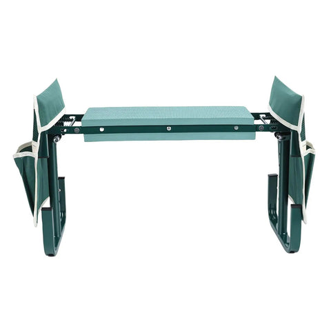 Garden Kneeler Seat Folding Kneeler Bench With Adjustable Height And 2 Tool Pouches For Gardening Camping And Picnics All In One Dual Purpose Kneeling Stool Green