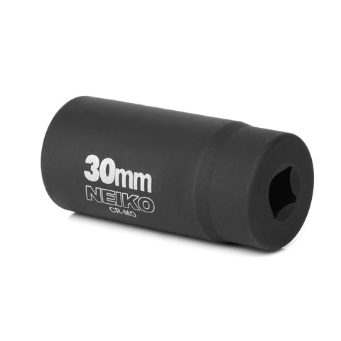 30mm Deep Impact Socket for Half Inch Drive Heavy Duty Cr Mo Chrome Moly with Black Phosphate Coating 12 Point Triple Square Axle Nut Remover for Spindle and Axle Hub