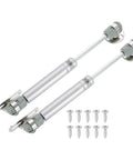 Two Pack 6 Inch 80N Gas Struts Lid Support Hinges For Soft Close Folding Lid Stay Lift Support Slow Lowering Pneumatic Lid Buffer For Cabinets Closets Wardrobes Silver, with screws