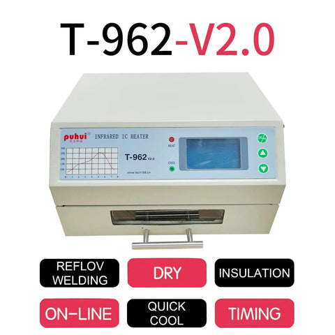 Smart Auto SMD Reflow Oven With Infrared IC Heater 110V 800W Soldering Station Display