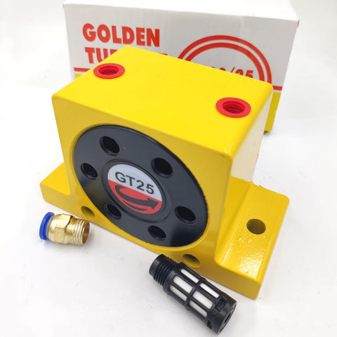 Set Of 2 High Speed Pneumatic Air Turbine Vibrators For Industrial Systems One Quarter Inch Ports Aluminum Body