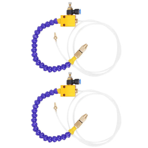 2 Pack Mist Coolant Lubrication Spray System For CNC Lathe Milling And Drilling, Mist Sprayer With 8mm Air Pipe components displayed