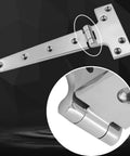 Marine Grade 316 Stainless Steel T Hinges 8 By 4 Inch Heavy Duty Boat Hatch Hardware 2 Pack polished hinge detail with mounting holes