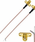 SMA Female To PCB Solder Cable 6 Inch RG316 Coax For WiFi Antenna Extension 2 Pack Panel Mount 2 Hole To PCB Welding Connector 50 Ohm