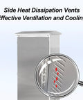 Rugged 304 Stainless Steel Electrical Enclosure Outdoor Weatherproof Junction Box Floor Standing With Slanted Top For Easy Water Runoff And Tight Interior Seals Industrial Grade Safe And Durable side vents