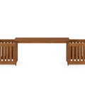 Two In One Planter Bench Set With Premium Hardwood Planters Outdoor Garden Bench For Patio Porch Balcony Or Backyard Two 15.8 Inch Square Boxes Connected By A 40.5 Inch Seat Create A Space Saving Versatile Floral Display