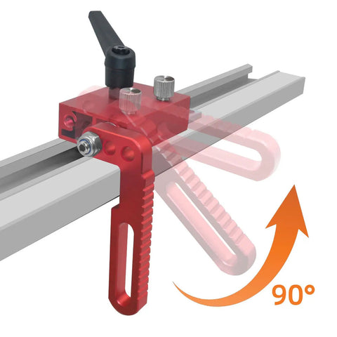 Aluminum Alloy T Track Fence Flip Stop For Miter Track Systems, Holds Tight On T Tracks, Easy To Adjust, No Fuss Woodworking Stop.