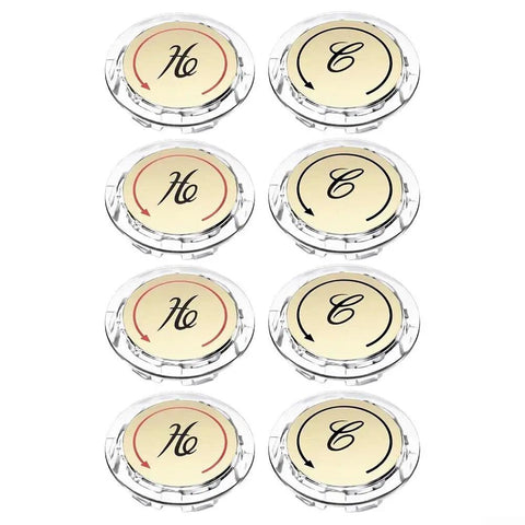 Upgrade Your Bathroom With These Stylish UrbanHui Acrylic Chrome Faucet Handle Cap Index Buttons. 8-piece hot cold indicator set, 3.4 cm acrylic chrome sink knobs