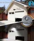 Comparison of garage with and without 50W Dusk To Dawn Outdoor Barn Light With Photocell 5000K Daylight Waterproof ETL DLC Listed
