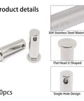 304 Stainless Steel Single Hole Clevis Pins Flat Head Beefy Heavy Duty M12x35mm 10 Pack Product Details