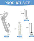Ultra Sturdy Anti Tip Furniture Anchors Built From Heavy Steel Supports Up To 450 Lbs Securing Tall Dressers And Cabinets With Zero Sweat Setup. Product size details with measurements of brackets and screws.
