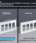 Comparison of 5 Pack 4 Gang Screwless Decorative Wall Plates For Light Switch Dimmer GFCI USB Receptacle Snow White USWP6 Series