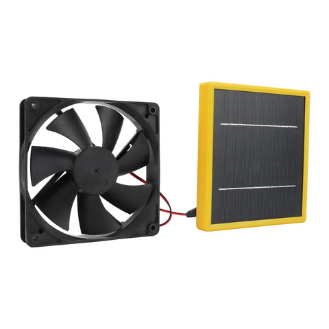 Sun Powered 5W 12V Solar Fan With Bracket Kit For Chicken Coops, Greenhouses, And Sheds, Portable DIY Ventilation Fan With ABS Body, High Efficiency Mono Solar Panel, Quiet Cooling, EZ Install