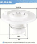 Intermediate Handle Assembly With Extra Ring For Rohl Pressure Balance Trim Shower Faucet Repair Part in white with dimensions labeled.