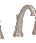 Woodhurst Brushed Nickel 8 Inch Widespread Bathroom Sink Faucet With 3 Hole Mount Stainless Finish Push-Pop Drain Assembly