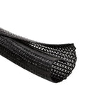 Split Sleeve Wire Loom For High Temperature Automotive Harness And Home Cable Management, 25 Feet Long, 1 Inch Diameter, Braided PET
