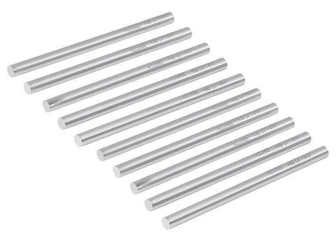 Pack of 10 One Quarter Inch M35 Cobalt Round Lathe Tool Bits for heavy duty castings and forgings, 4 inch long, in a diagonal layout.