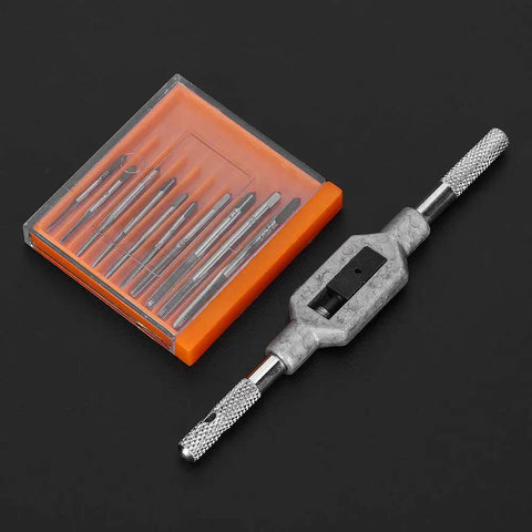 Mini Tap Set With High Speed Steel Tapping Tools Ten Size Range From M1 To M3.5 For Metal Threading Great For DIY Projects