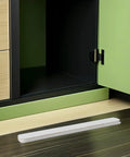 Heavy Duty Adhesive Drawer Slides For Cabinets And Furniture, 8 Pack Bottom Mount Rails shown near green cabinet