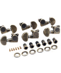 6 Pack Metal Guitar Tuning Pegs With Locking Machine Heads For Quick Dialed In String Tuning And Easy Replacement On Guitars Copper Alloy Precision Gear Tuner Set, 6-piece set